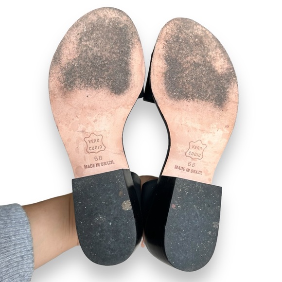 Steven Alan Women’s Wander Black Leather D'Orsay Block Heel Sandal Size 6 B - Picture 9 of 9